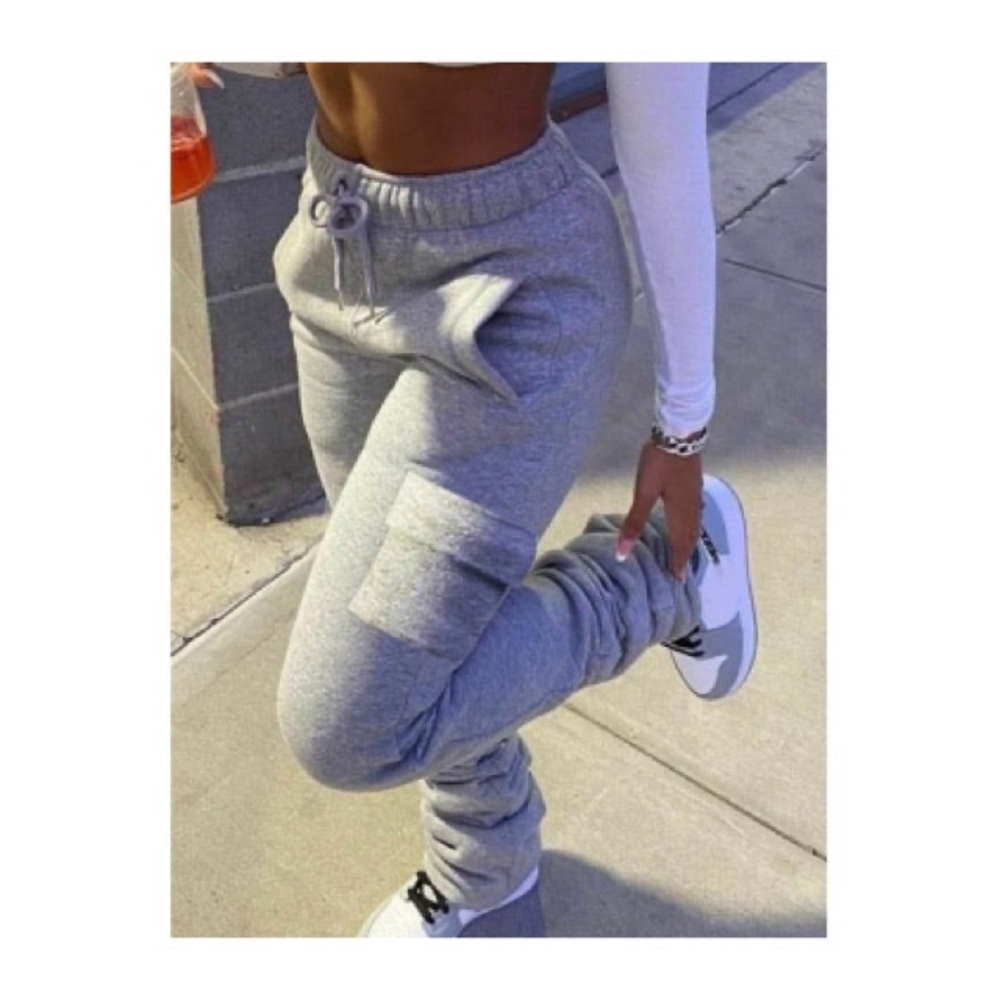 Gray Cargo Joggers